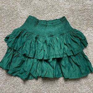 Green Ruffled Skirt